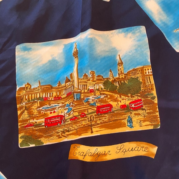 Art of the Scarf Tie Rack- London Landmarks Design, Measures 34” X 34” - Picture 5 of 8